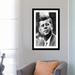 East Urban Home John F Kennedy JFK Portrait - Picture Frame Fine Art Paper Print Metal in Black/Gray/White | 32 H in | Wayfair