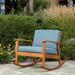 Highland Dunes Buecker Outdoor Rocking Solid Wood Chair w/ Cushions in Brown | 30 H x 29 W x 40 D in | Wayfair 269654B7C56A49A79DAFD816DFC73AFC
