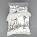 East Urban Home Microfiber Farmhouse Duvet Cover Set Microfiber in Gray | Queen Duvet Cover + 3 Additional Pieces | Wayfair