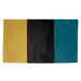 White 36 x 0.25 in Area Rug - East Urban Home Jacksonville Throwback Football Black/Blue/Yellow Area Rug Polyester | 36 W x 0.25 D in | Wayfair