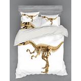 East Urban Home Dinosaur Microfiber Duvet Cover Set Microfiber in Brown | Queen Duvet Cover + 3 Additional Pieces | Wayfair