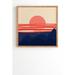 East Urban Home 'Viviana Gonzalez Minimal Sunset' Framed Graphic Art on Wood in Blue/Brown/Red | 9.5 H x 8 W x 2 D in | Wayfair