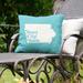 East Urban Home Indoor/Outdoor Throw Pillow Polyester/Polyfill blend in Green/Blue | 16 H x 16 W x 3 D in | Wayfair