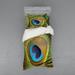 East Urban Home Peacock Feather w/ Eye Shape Close Up Picture Exotic Wildlifed Duvet Cover Set Microfiber in Blue/Green/Yellow | Wayfair