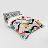 East Urban Home Indie Beige/Blue/Pink Modern & Contemporary Duvet Cover Set in Blue/Pink/White | Queen Duvet Cover + 3 Additional Pieces | Wayfair