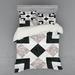 East Urban Home Nostalgic Marble Stone w/ Alluring Elements Artwork Print Duvet Cover Set Microfiber in Black | Wayfair