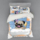 East Urban Home Pug Duvet Cover Set Microfiber in Blue | Queen Duvet Cover + 3 Additional Pieces | Wayfair 1E95918E042B48EAB905C7EDA49AC081