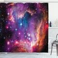 East Urban Home Galaxy Magellanic Cloud Stars Colorful Single Shower Curtain Hooks Polyester | 84 H x 69 W in | Wayfair