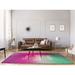 Pink 60 x 0.4 in Area Rug - East Urban Home Quotes Multicolor Background Live Laugh Love Quote Poly Chenille Rug | 60 W x 0.4 D in | Wayfair