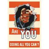 Buyenlarge 'Are YOU Doing All You Can?' by General Cable Corporation Vintage Advertisement in Orange | 30 H x 20 W x 1.5 D in | Wayfair