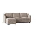 Black/Brown Sectional - My Chic Nest Parker 96" Wide Left Hand Facing Modular Sofa & Chaise Polyester | 34 H x 96 W x 68 D in | Wayfair