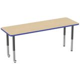 Factory Direct Partners Rectangle T-Mold Adjustable Height Activity Table w/ Super Legs Laminate/Metal in Brown | 30 H in | Wayfair 10010-MPBL
