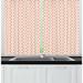 East Urban Home Pastel Continuous Modern Pattern w/ Symmetric Hatched Rounds Kitchen Curtain Polyester | 39 H x 55 W x 2.5 D in | Wayfair