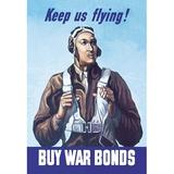 Buyenlarge Keep Us Flying - Buy War Bonds Vintage Advertisement in Blue/Brown | 30 H x 20 W x 1.5 D in | Wayfair 0-587-01555-1C2030