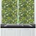 East Urban Home Leaves Continuous Nature Exotic Forest Monstera Leaf Silhouettes Illustration Kitchen Curtain | 39 H x 55 W x 2.5 D in | Wayfair