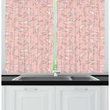 East Urban Home Koi Fish Repetitive Luck Symbol Motifs Swimming Animals in Pastel Tones Pattern Kitchen Curtain | 39 H x 55 W x 2.5 D in | Wayfair