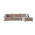 Black/Brown Sectional - My Chic Nest Todd 113" Wide Right Hand Facing Sofa & Chaise Polyester | 32 H x 113 W x 70 D in | Wayfair