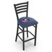 Holland Bar Stool NHL 30" Bar Stool Upholstered/Leather/Metal/Faux leather in Black | 44 H x 18 W x 17 D in | Wayfair L00430ColBlu