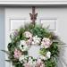 Haute Decor Adjustable Length Wreath Hanger w/ 4 Interchangeable Icons Metal | 25 H x 1.18 W x 4.33 D in | Wayfair AKB396