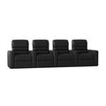 Latitude Run® Waterfall LED Home Theater Row Seating (Row of 4) Microfiber/Microsuede in Black | 43.5 H x 130.5 W x 36 D in | Wayfair