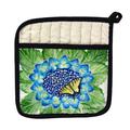 Betsy Drake Interiors Hydrangea & Butterfly Potholder Cotton in Green | 9 W in | Wayfair PT227