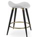 Everly Quinn Moonyean Bar & Counter Stool Upholstered/Leather/Metal/Faux leather in White/Black | 30.5 H x 17 W x 18 D in | Wayfair
