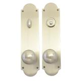 BRASS Accents Palladian Single Cylinder Entrance Knobset 12.0 H x 3.0 W x 2.38 D in grayBrass in Satin Nickel | 12" H X 3" W | Wayfair