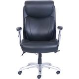 Lorell Wellness by Design - Ergonomic Genuine Leather Executive Chair Upholstered in Gray | 49.02 H x 24 W x 19.25 D in | Wayfair 48843