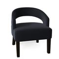 Barrel Chair - Poshbin Carly 27" Wide Barrel Chair Polyester/Velvet in Black | 31 H x 27 W x 27 D in | Wayfair 1053-KleinMidnight-Black