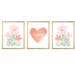 Outside In Art Studio Contemporary Flowers w/ Name for Girls Room, Paper Prints Paper in Orange/Pink/Green | 10 H x 8 W x 0.06 D in | Wayfair