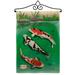 Breeze Decor Koi Coastal Sea Animals Impressions Decorative Vertical 2-Sided 19 x 13 in. Garden Flag in Green | 18.5 H x 13 W x 1 D in | Wayfair