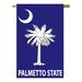 Breeze Decor Palmetto State Americana States Double Sided 28" X 40" House Flag Metal in Blue | 28 H x 40 W in | Wayfair