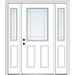 Verona Home Design Internal Prairie Grilles Primed Steel Prehung Front Entry Doors Metal | 80 H x 60 W x 1.75 D in | Wayfair ZZ29527R