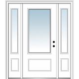 Verona Home Design Smooth Primed Fiberglass Prehung Front Entry Doors Fiberglass | 80 H x 60 W x 1.75 D in | Wayfair ZZ29446L