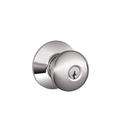 Schlage Plymouth F Series Keyed Entry Knobset w/ Round Rosette in Gray | 4.4 H x 3 W x 8.2 D in | Wayfair F51APLY625