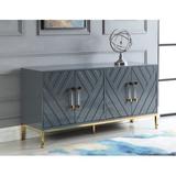 Everly Quinn Schade 64" Wide Sideboard, Stainless Steel in Gray | 31 H x 64 W x 19.5 D in | Wayfair E1EA61DDA9AF421AAE429AA7853588A0