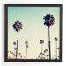Bay Isle Home™ California Palm Trees by Bree Madden - Picture Frame Photograph Print on Wood in Blue/Brown | 12 H x 12 W x 1 D in | Wayfair