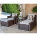 Longshore Tides Finnley 5 Piece Sofa Seating Group w/ Cushions Synthetic Wicker/All - Weather Wicker/Wicker/Rattan in Brown | Outdoor Furniture | Wayfair