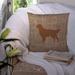 East Urban Home Golden Retriever Burlap Indoor/Outdoor Throw Pillow Polyester/Polyfill blend in Brown | 14 H x 14 W x 4 D in | Wayfair