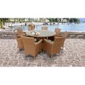 Sol 72 Outdoor™ Waterbury Round 8 - Person 60" Long Dining Set w/ Cushions Glass/Metal/Wicker/Rattan in Brown | Wayfair