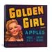 Winston Porter Golden Girl Apples Vintage Crate Label Vintage Advertisement on Canvas in Gray | 37 H x 37 W x 1.5 D in | Wayfair