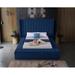 Everly Quinn Rick Solid Wood Tufted Storage Platform Bed Upholstered/Velvet in Blue | 85.5 W x 94 D in | Wayfair 504DF4254FEE4472AC1F734EBDCD5A78