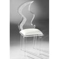 Latitude Run® Koge Side Chair in clear Plastic/Acrylic/Upholstered/Fabric in White | 42.5 H x 16 W x 18 D in | Wayfair