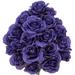 House of Hampton® Artificial Blooming Rose Flowers Bush Polyester in Indigo | 25 H x 15.5 W x 9.5 D in | Wayfair 6CDF95821E514DDA96478665DA5DFDB9