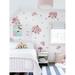 Zoomie Kids Flower Wall Decal Canvas/Fabric in Pink | 50 H x 20 W in | Wayfair W1141-PinkGrey