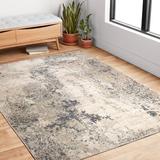 Blue 138 x 0.25 in Area Rug - Williston Forge Eleanore Abstract Natural/Denim Area Rug Polypropylene | 138 W x 0.25 D in | Wayfair