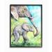 Isabelle & Max™ Nealon Cute Baby Elephant Family Watercolor Painting Wall Décor Wood in Brown | 20 H x 16 W x 1.5 D in | Wayfair