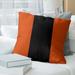 East Urban Home Oregon Corvallis Pillow Polyester/Polyfill/Leather/Suede in Orange/Black | 26 H x 26 W x 3 D in | Wayfair