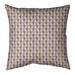 Latitude Run® Avicia Retro Diamonds Square Pillow Cover & Insert Polyester/Polyfill in White/Indigo/Brown | 14 H x 3 D in | Wayfair