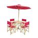 Longshore Tides Sheila Patio 6 Piece Dining Set w/ Umbrella Wicker/Rattan in Red | Wayfair 2C48BDFA57934C59ABDD31A8B29B2535